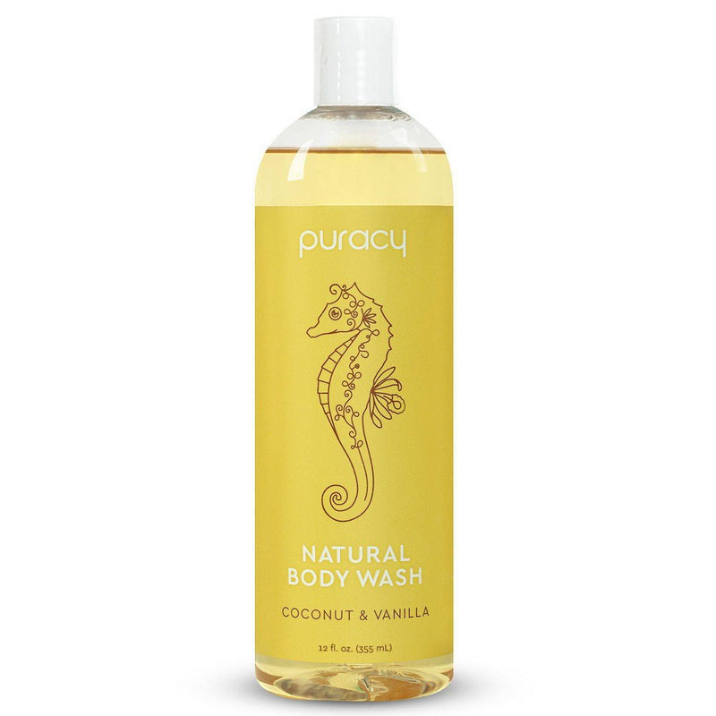 Puracy Natural Body Wash Shower Gel - Coconut & Vanilla - 12 fl oz