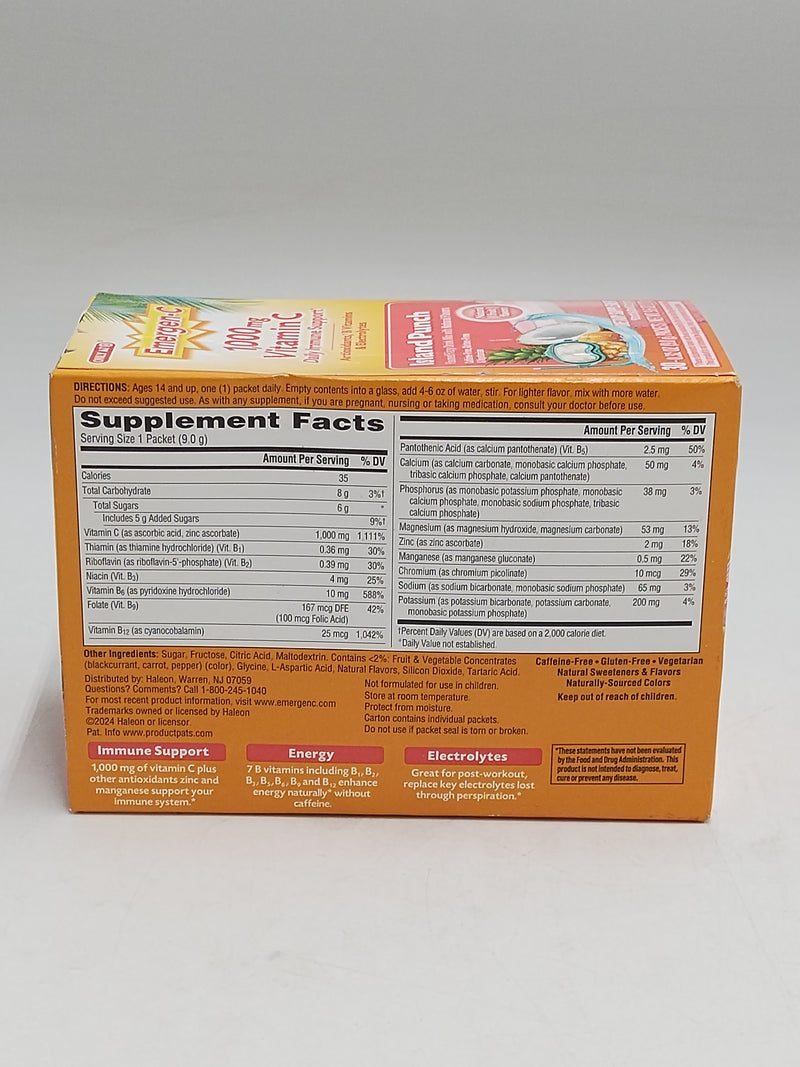 Emergen-C Island Punch Dietary Supplements - 30ct - EXP: 12/2026