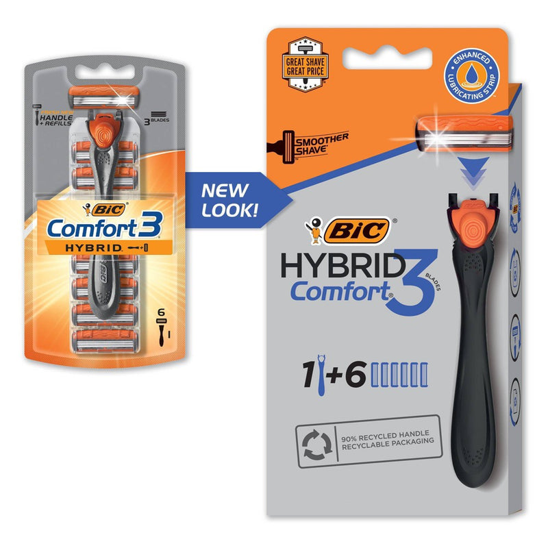 BiC Comfort 3 Hybrid Men's Disposable Razors - 6ct