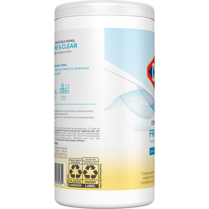 Clorox Free & Clear Wipes - Lemon - 75ct