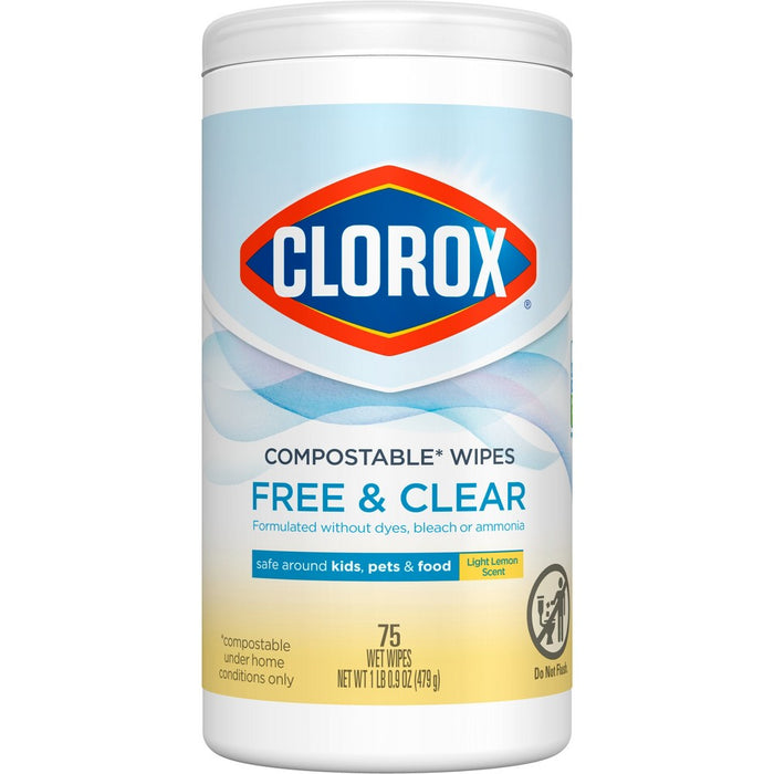 Clorox Free & Clear Wipes - Lemon - 75ct