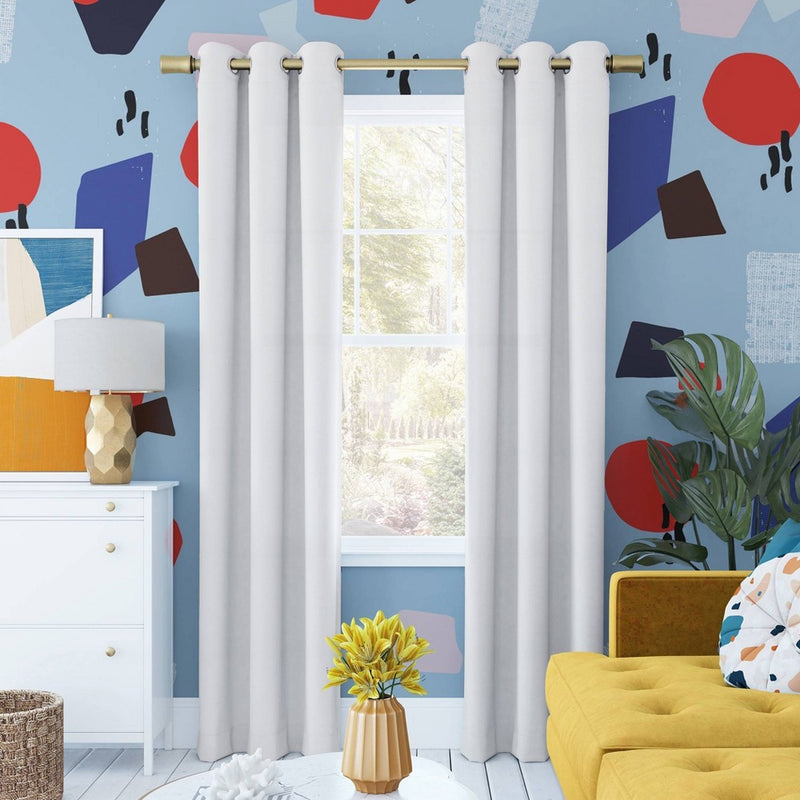 96"x40" Harper Bright Vibes Grommet Top 100% Blackout Curtain Panel White - Sun Zero