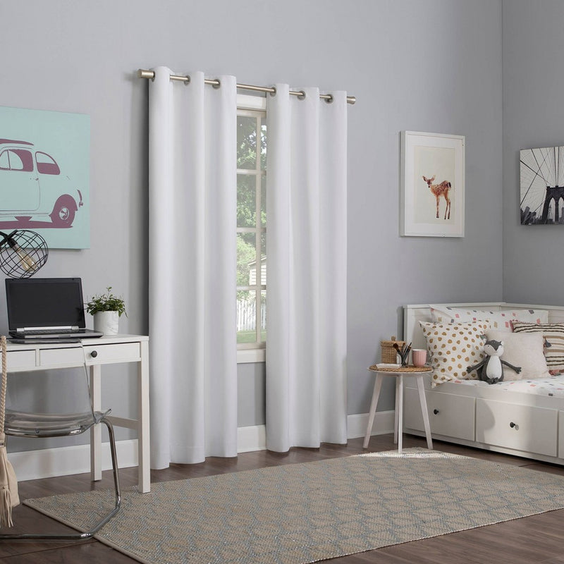 96"x40" Harper Bright Vibes Grommet Top 100% Blackout Curtain Panel White - Sun Zero