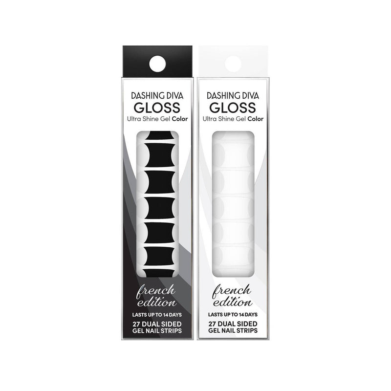 Dashing Diva Gloss Ultra Shine Gel Mani Bundle - Classic French and Onyx French - 68ct