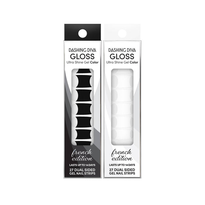 Dashing Diva Gloss Ultra Shine Gel Mani Bundle - Classic French and Onyx French - 68ct