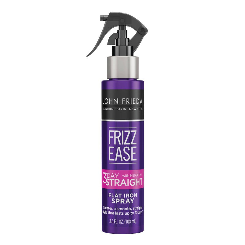 John Frieda Frizz Ease 3 Day Straight Flat Iron Styling Spray, Keratin Infused Straightening Spray - 3.5oz
