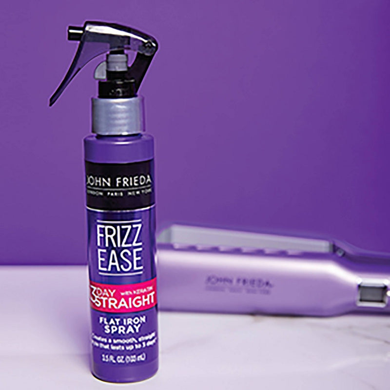 John Frieda Frizz Ease 3 Day Straight Flat Iron Styling Spray, Keratin Infused Straightening Spray - 3.5oz