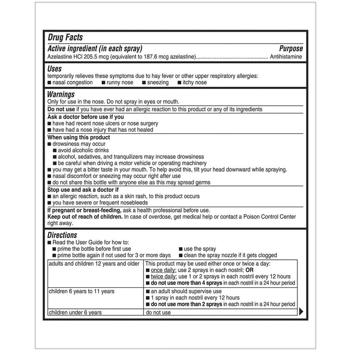 Children's Astepro Azelastine Hydrochloride Allergy Steroid Free Antihistamine Nasal Spray - 120 Metered Sprays