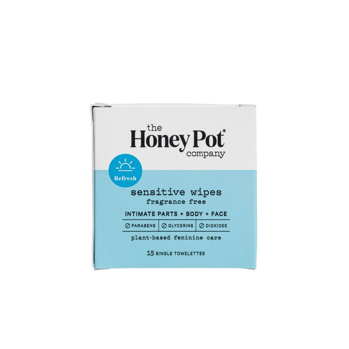 The Honey Pot Sensitive Intimate Wipes - Travel Size - 15ct