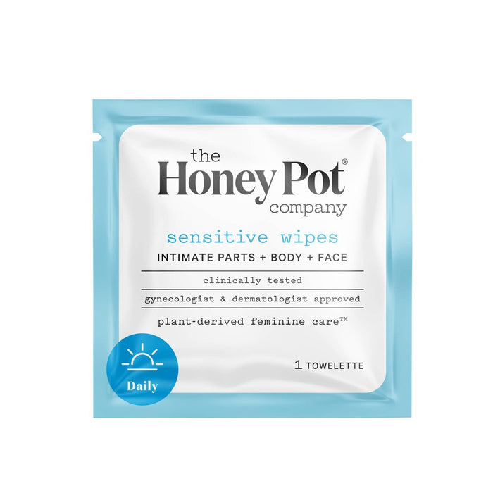 The Honey Pot Sensitive Intimate Wipes - Travel Size - 15ct