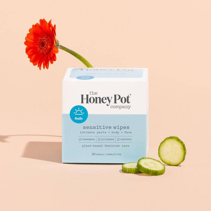 The Honey Pot Sensitive Intimate Wipes - Travel Size - 15ct