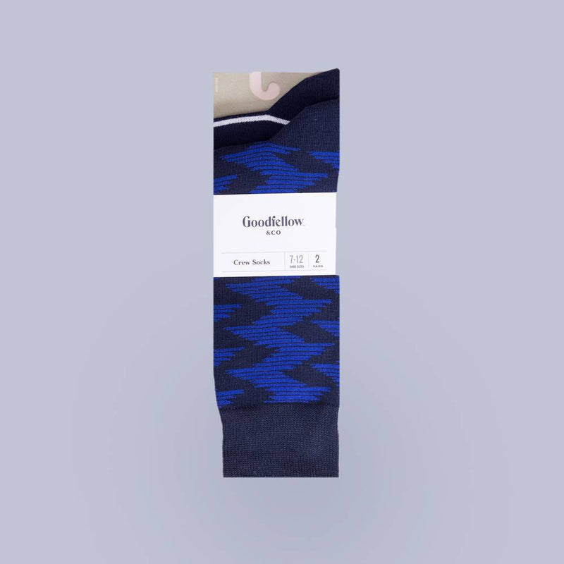 Men's Seismic Novelty Socks 2pk - Goodfellow & Co™ Blue 10-13