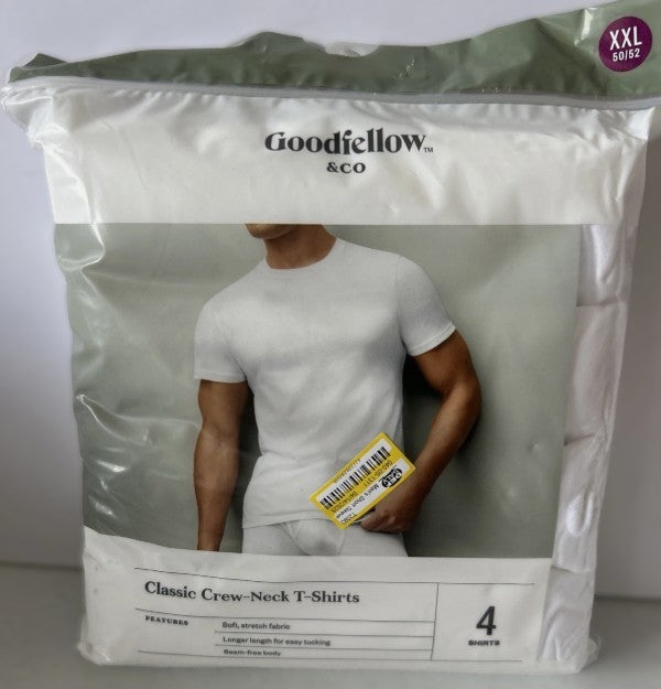 Men's Short Sleeve 4pk Crew-Neck T-Shirt - Goodfellow & Co™ White XXL