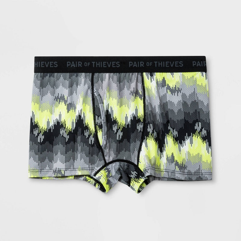 Pair of Thieves Men's Super Fit Trunks - Black/Lime/Chevron M