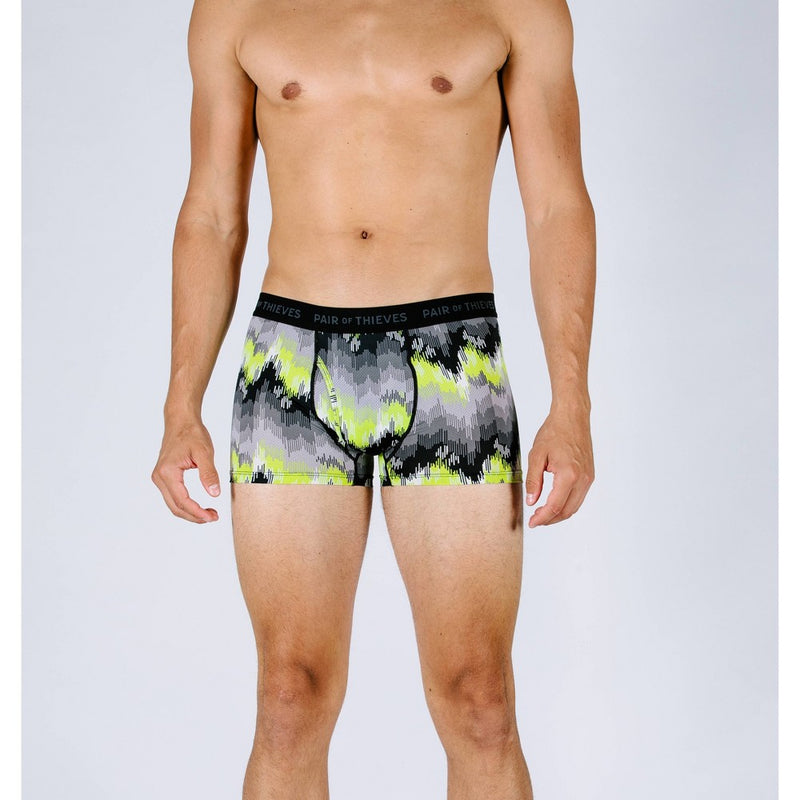 Pair of Thieves Men's Super Fit Trunks - Black/Lime/Chevron M