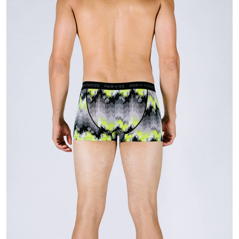 Pair of Thieves Men's Super Fit Trunks - Black/Lime/Chevron M