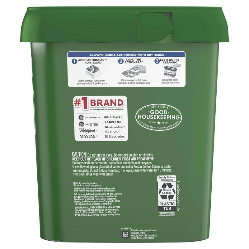 Cascade Complete ActionPacs Dishwasher Detergent - Fresh Scent - 63ct