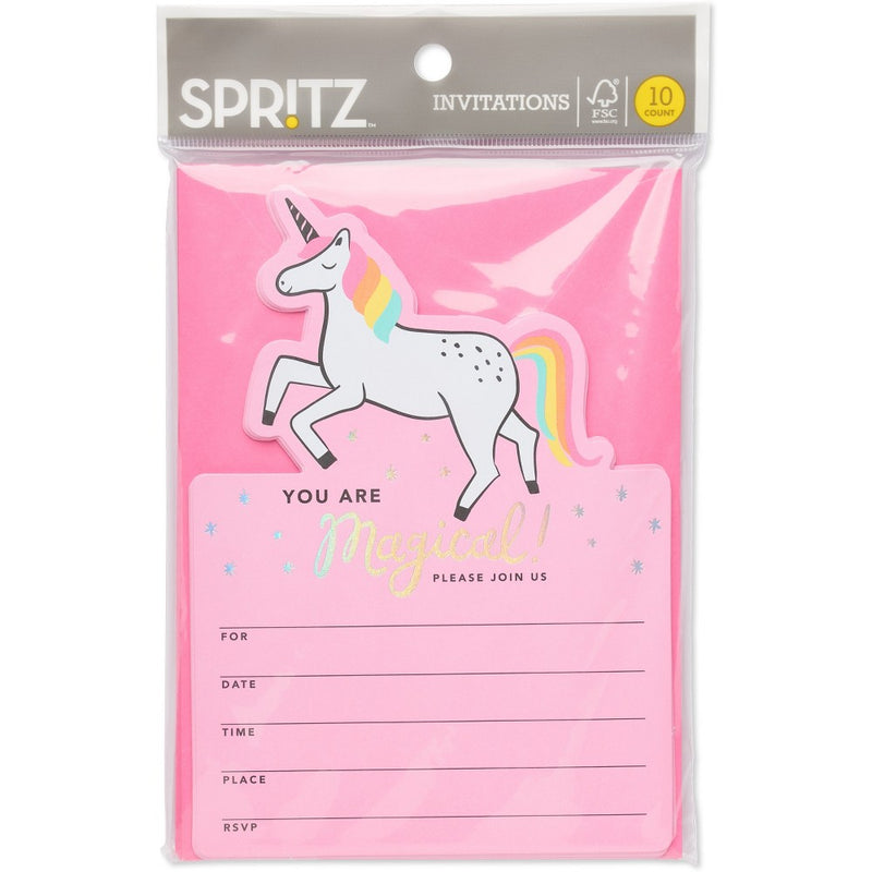 10ct Birthday Party Invitations for Kids' Unicorn - Spritz™