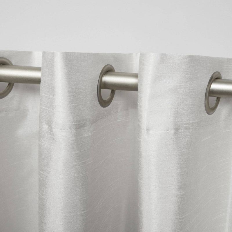 Set of 2 84"x54" Chateau Striped Faux Silk Grommet Top Window Curtain Panel Taupe - Exclusive Home