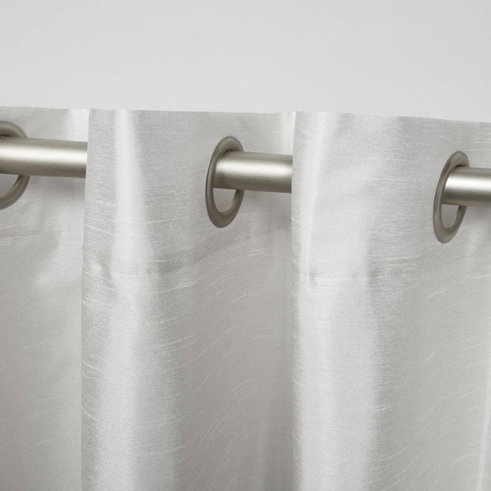 Set of 2 84"x54" Chateau Striped Faux Silk Grommet Top Window Curtain Panel Taupe - Exclusive Home