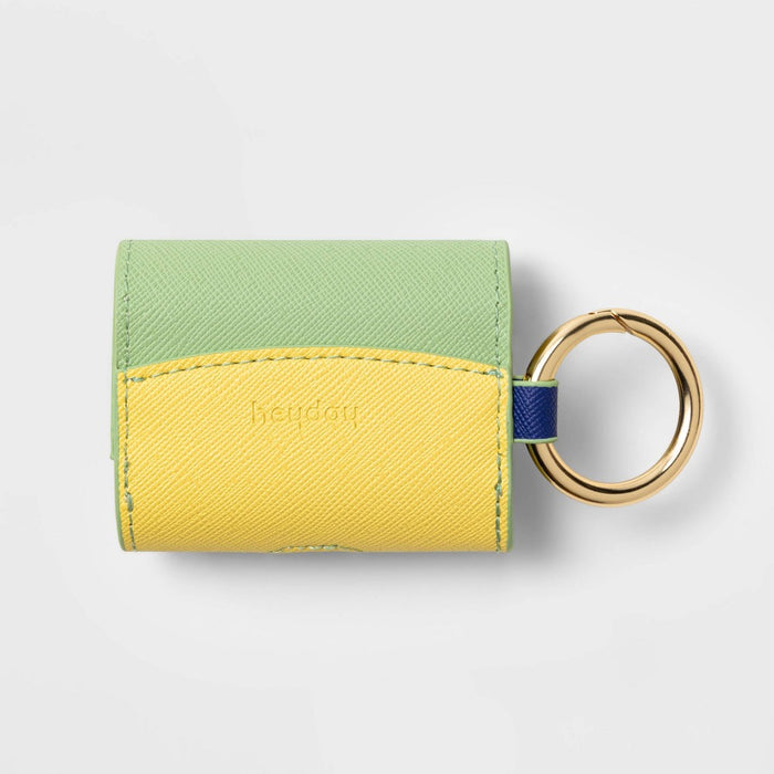 heyday™ Apple AirPods Pro Leather Case with Clip - Green/Yellow/Blue