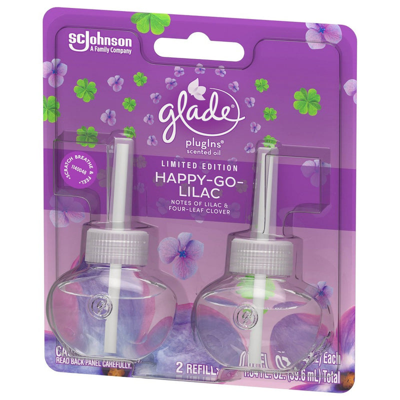 Glade PlugIns Scented Oil Air Freshener Refills - Happy-Go-Lilac - 1.34oz/2ct