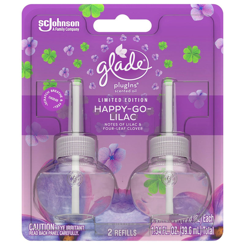 Glade PlugIns Scented Oil Air Freshener Refills - Happy-Go-Lilac - 1.34oz/2ct