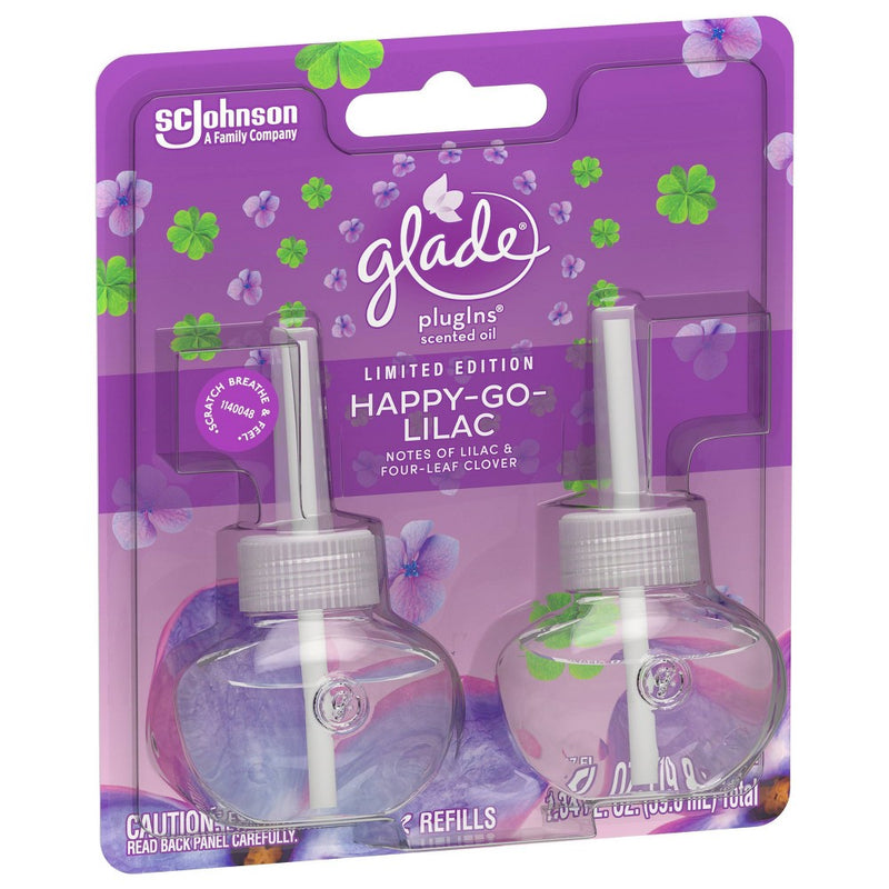 Glade PlugIns Scented Oil Air Freshener Refills - Happy-Go-Lilac - 1.34oz/2ct