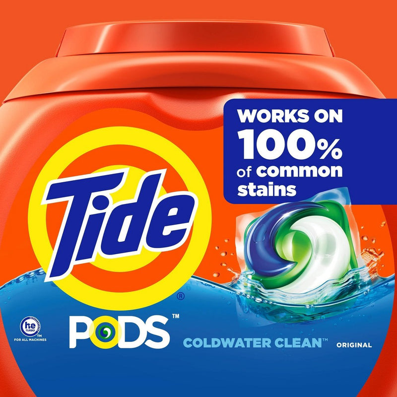Tide Pods Liquid Laundry Detergent Soap Pacs, HE Compatible, Powerful 3-in-1 Clean in one Step - Original Scent