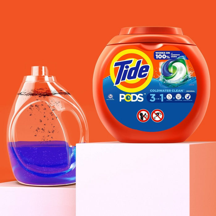 Tide Pods Liquid Laundry Detergent Soap Pacs, HE Compatible, Powerful 3-in-1 Clean in one Step - Original Scent
