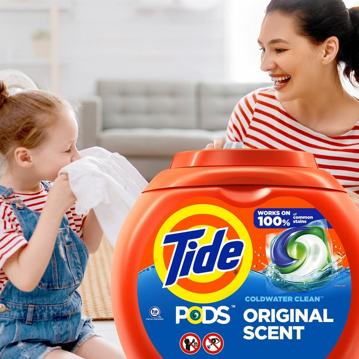 Tide Pods Liquid Laundry Detergent Soap Pacs, HE Compatible, Powerful 3-in-1 Clean in one Step - Original Scent