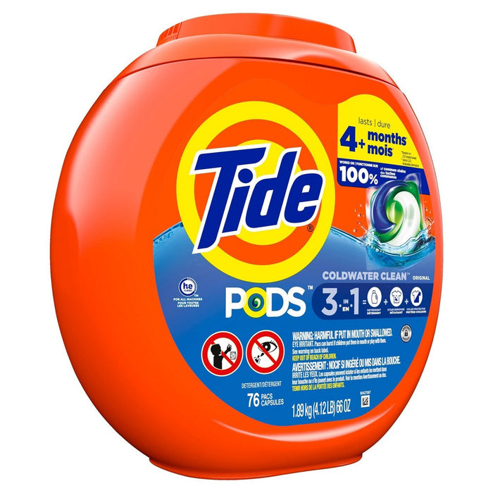 Tide Pods Liquid Laundry Detergent Soap Pacs, HE Compatible, Powerful 3-in-1 Clean in one Step - Original Scent