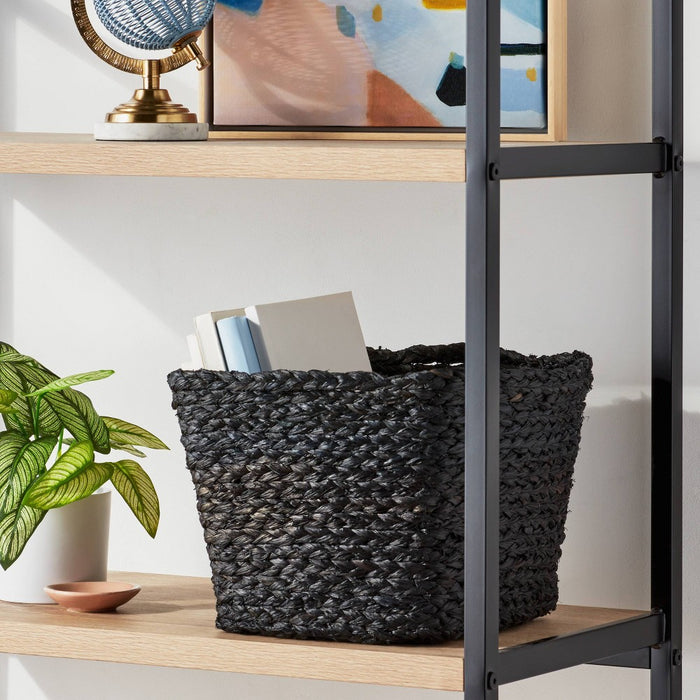 Square Braided Rafia Basket Black - Brightroom™