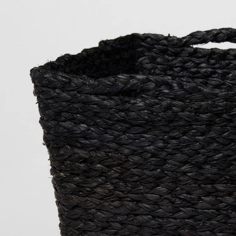 Square Braided Rafia Basket Black - Brightroom™
