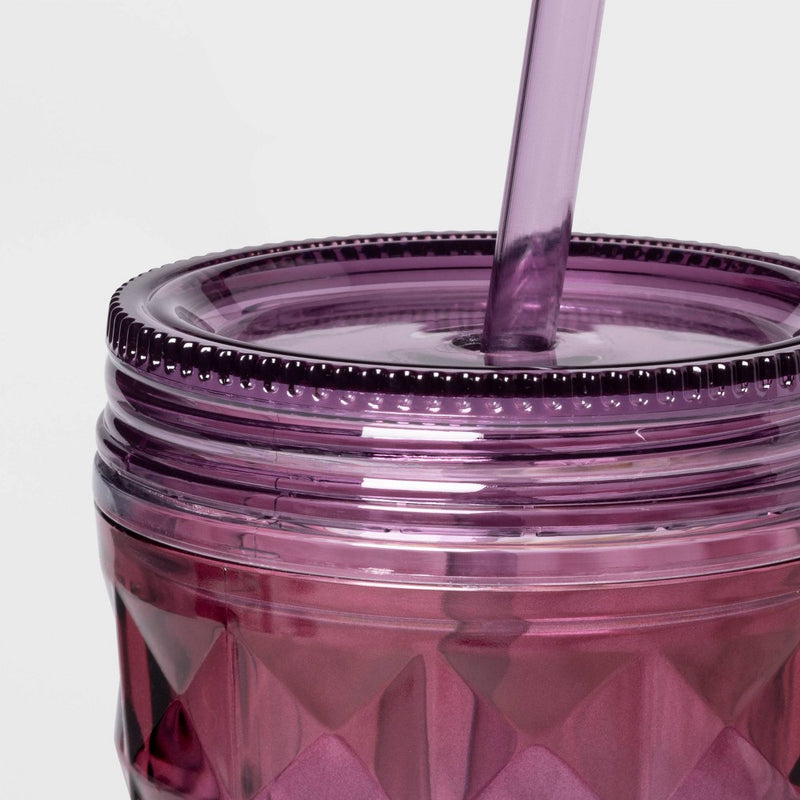 19oz Plastic Ombre Tumbler with Straw Pink - Sun Squad™