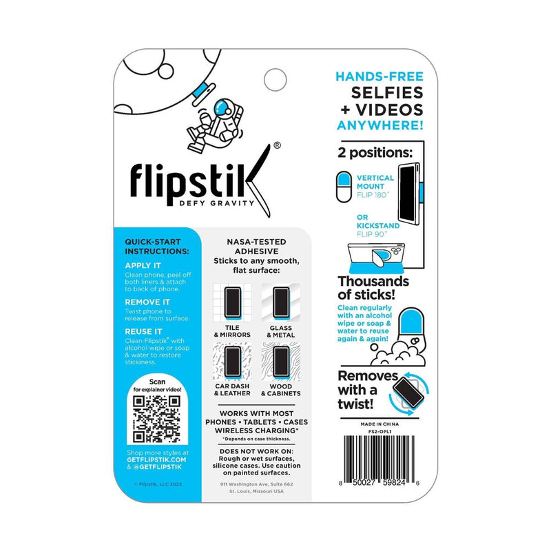 Flipstik Defy Gravity Cell Phone Stick & Stand - Opal