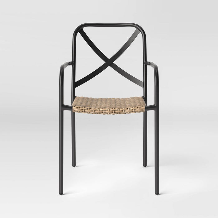 Wicker & Metal Stack Chair - Threshold™764053498626 (LOCAL PICKUP ONLY)