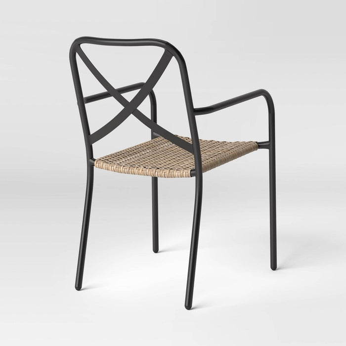 Wicker & Metal Stack Chair - Threshold™764053498626 (LOCAL PICKUP ONLY)