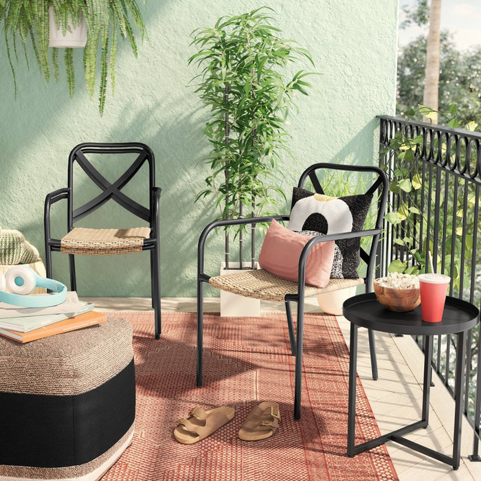 Wicker & Metal Stack Chair - Threshold™764053498626 (LOCAL PICKUP ONLY)