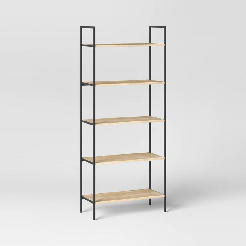 72" 5 Shelf Loring Ladder Bookshelf Vintage Oak - Threshold™ (LOCAL PICKUP ONLY)
