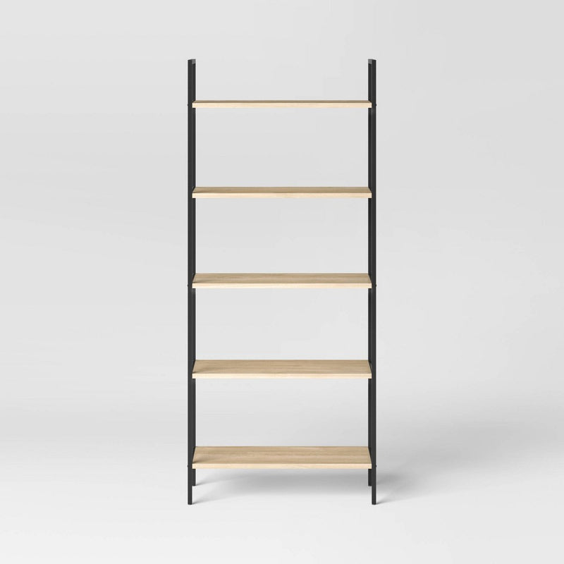 72" 5 Shelf Loring Ladder Bookshelf Vintage Oak - Threshold™ (LOCAL PICKUP ONLY)