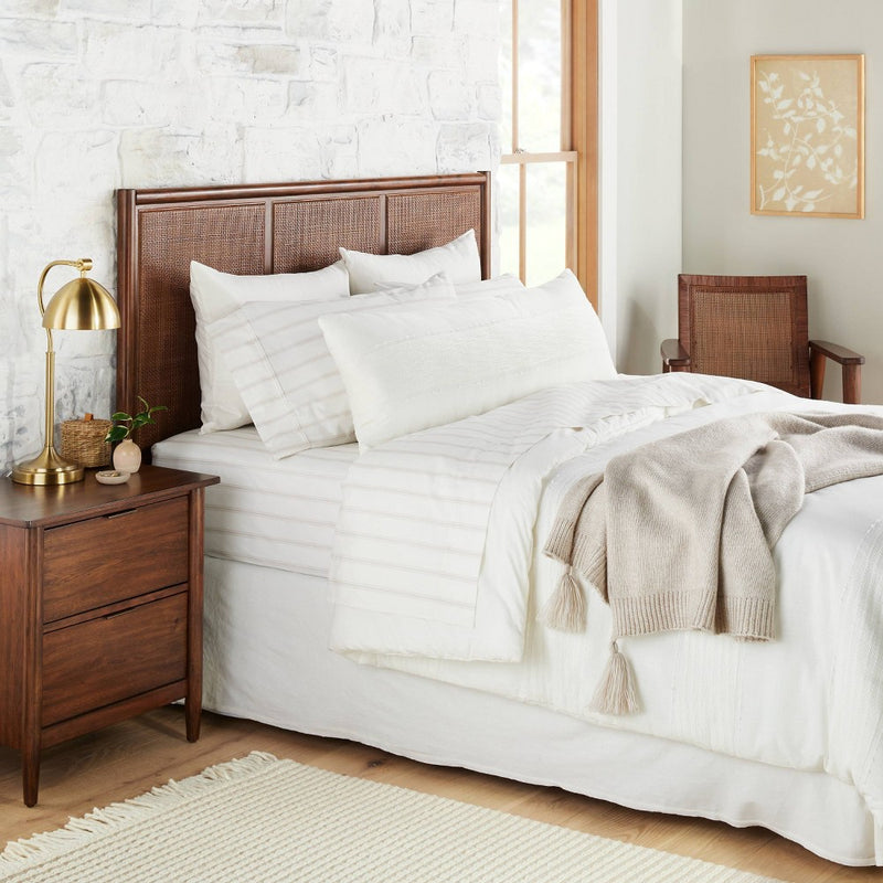 16"x42" Slub Center Stripe Oversized Lumbar Bed Pillow Sour Cream - Hearth & Hand™ with Magnolia (LOCAL PICKUP ONLY)