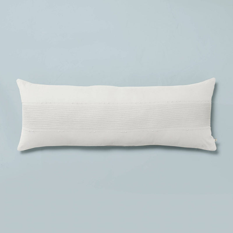 16"x42" Slub Center Stripe Oversized Lumbar Bed Pillow Sour Cream - Hearth & Hand™ with Magnolia (LOCAL PICKUP ONLY)