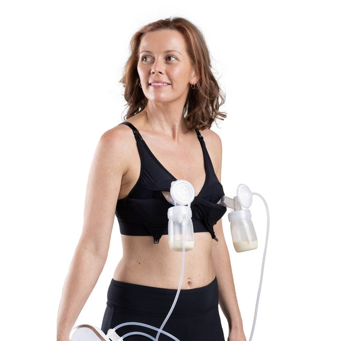 Simple Wishes Women's All-in-One SuperMom Nursing and Pumping Bralette - Black L - Full Cup