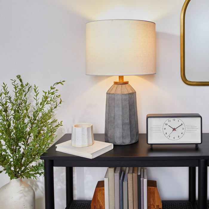 Carved Ceramic Table Lamp Dark Gray (Includes LED Light Bulb) - Hearth & Hand™ with Magnolia