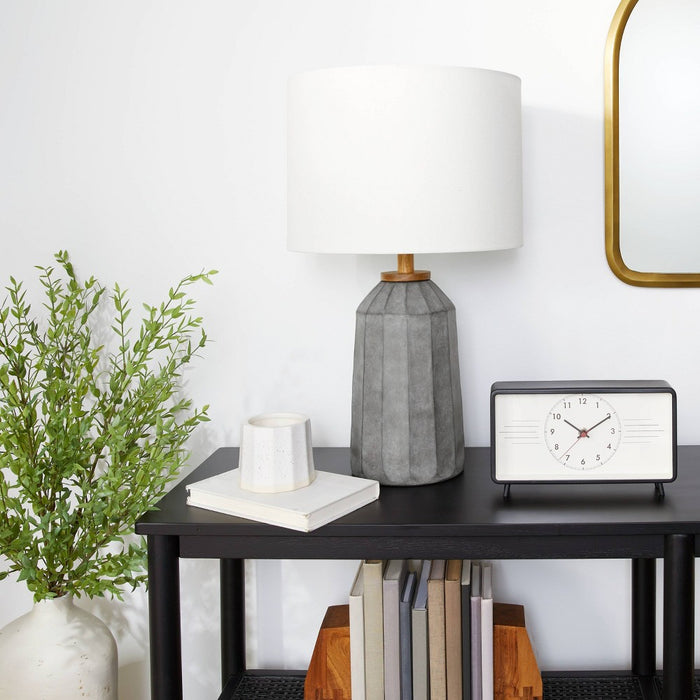 Carved Ceramic Table Lamp Dark Gray (Includes LED Light Bulb) - Hearth & Hand™ with Magnolia