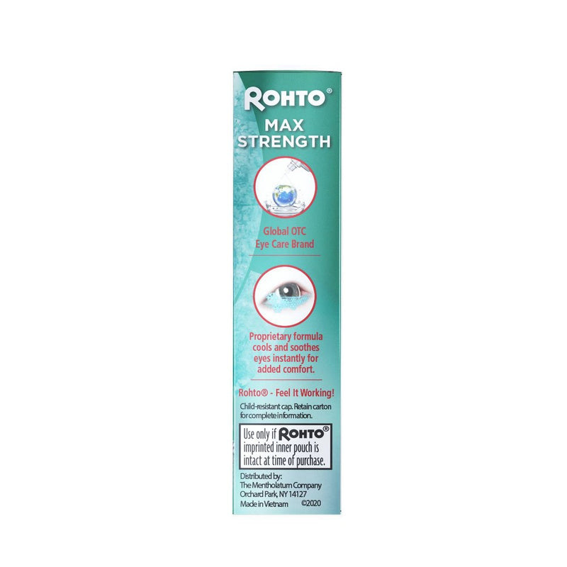 Rohto Cool Max Maximum Redness Relief Cooling Eye Drops - 0.4oz