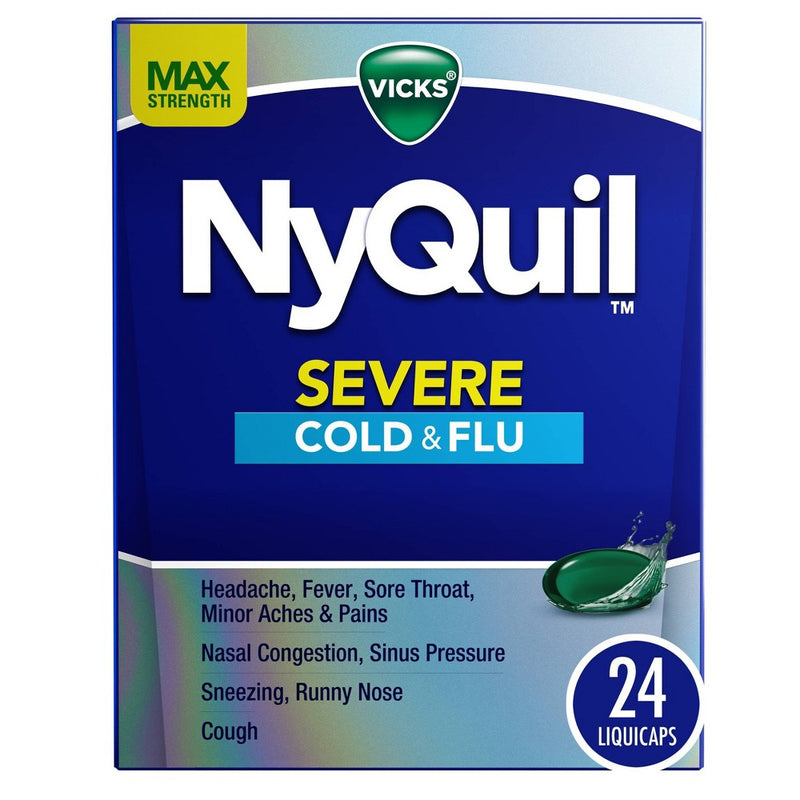 Vicks NyQuil Severe Cough, Cold & Flu Relief Liquicaps - Acetaminophen - 24ct