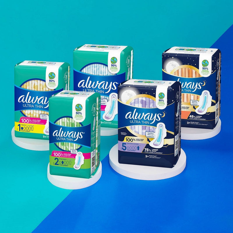 Always Ultra Thin Overnight Pads with Wings Unscented - Size 4 - 26ct