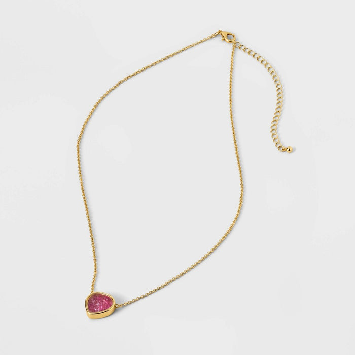 14K Gold Dipped Mini Shaker Pendant Necklace - A New Day™ Pink